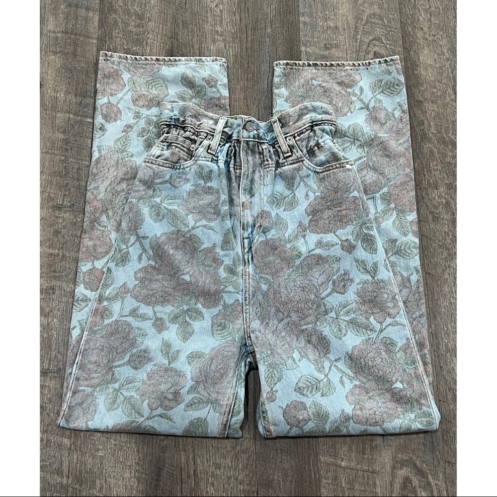Ganni x Levis Floral Print Hi Rise Straight Leg Size 27 x 31 - Picture 3 of 11